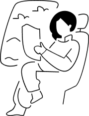 Illustration of a person in a car